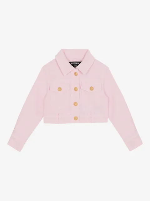 Balmain Kids Jaqueta de algodão com abotoamento