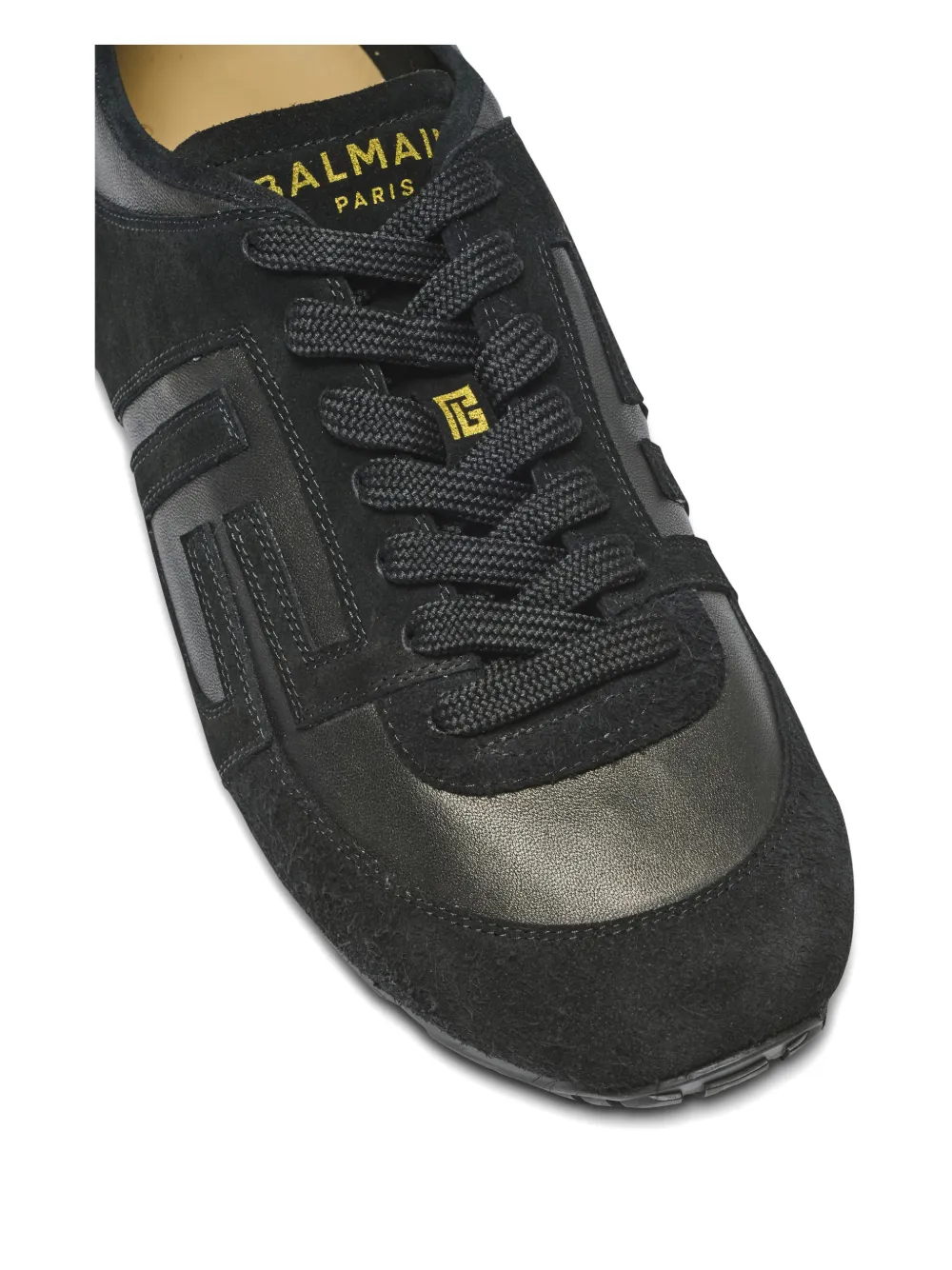 Balmain Racer 45 Trainers In Lambskin And Suede Zwart