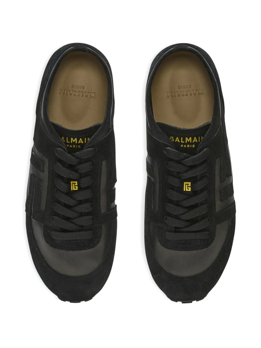 Balmain Racer 45 Trainers In Lambskin And Suede Zwart