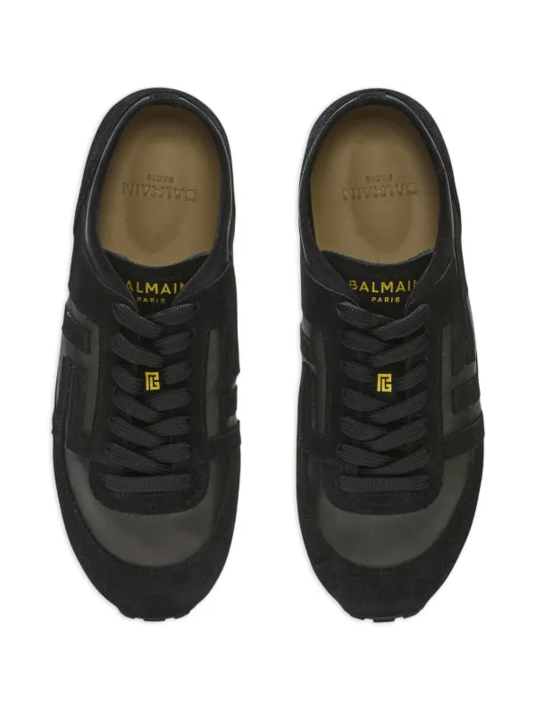 Balmain Racer 45 Trainers In Lambskin And Suede | Black  display picture 3
