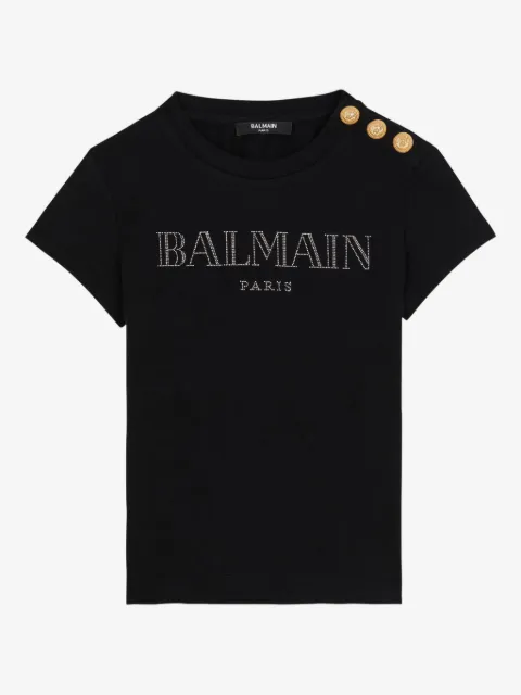 Balmain Kids button print T-shirt