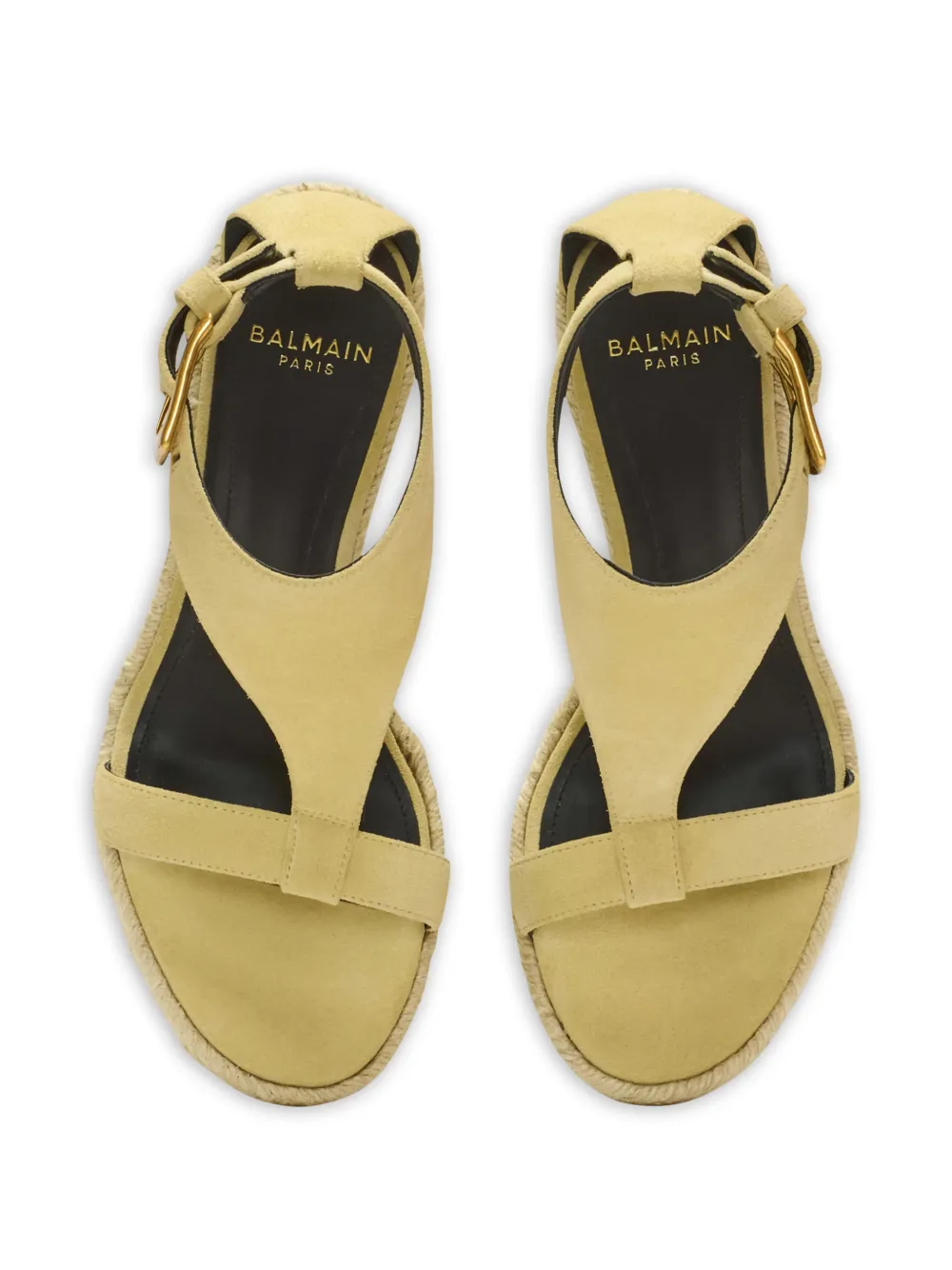 Balmain Anthem espadrilles met sleehak Beige