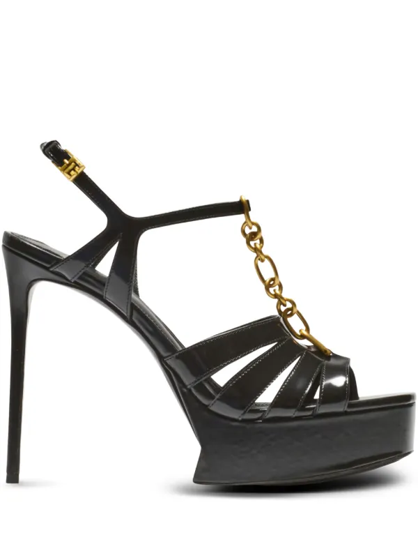 Balmain Sync Platform Sandals in Black