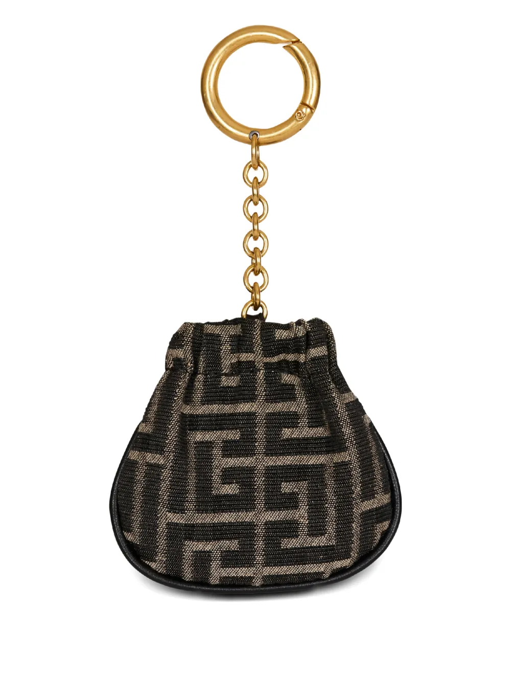  Balmain Monogram Jacquard Keyring - Black 