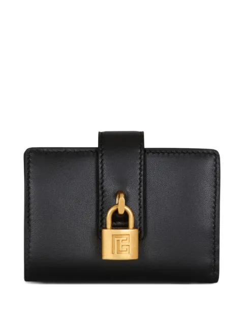 Balmain padlock leather wallet