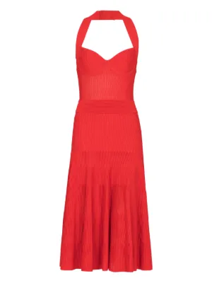 Balmain two-tone Halterneck Dress | Black | FARFETCH