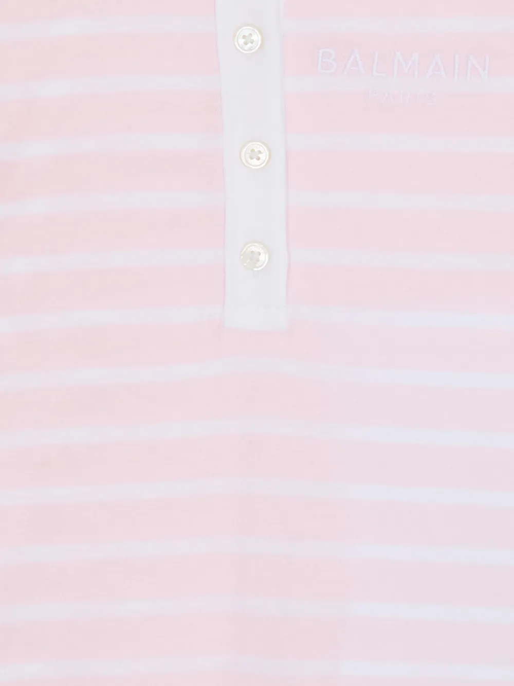Balmain Kids Twee gestreepte rompers met ruches Roze