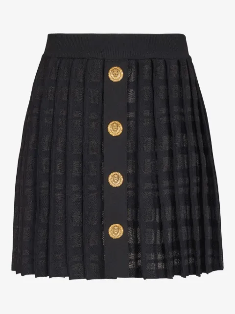 Balmain Karierter Faltenrock
