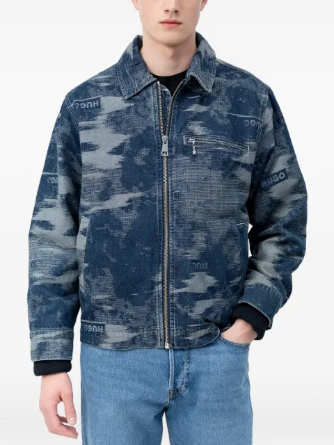 HUGO logo-print zip-up jacket