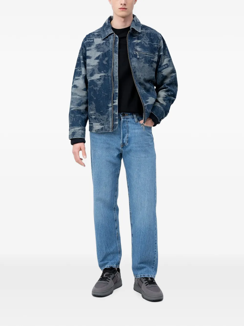 HUGO Jack met logoprint Blauw