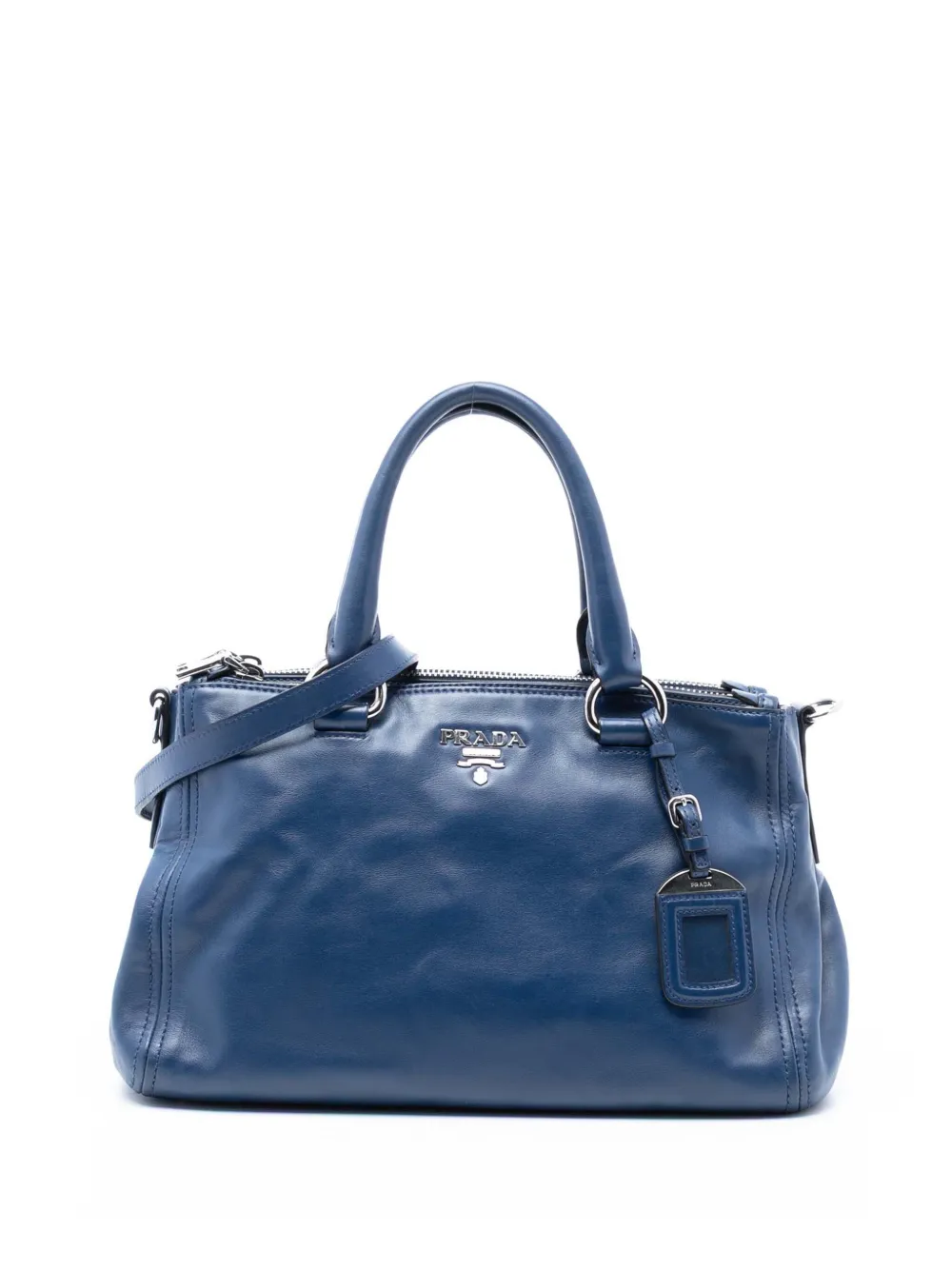 Prada Pre-Owned 2000-2025 Soft Calf Double Zip satchel - Blu