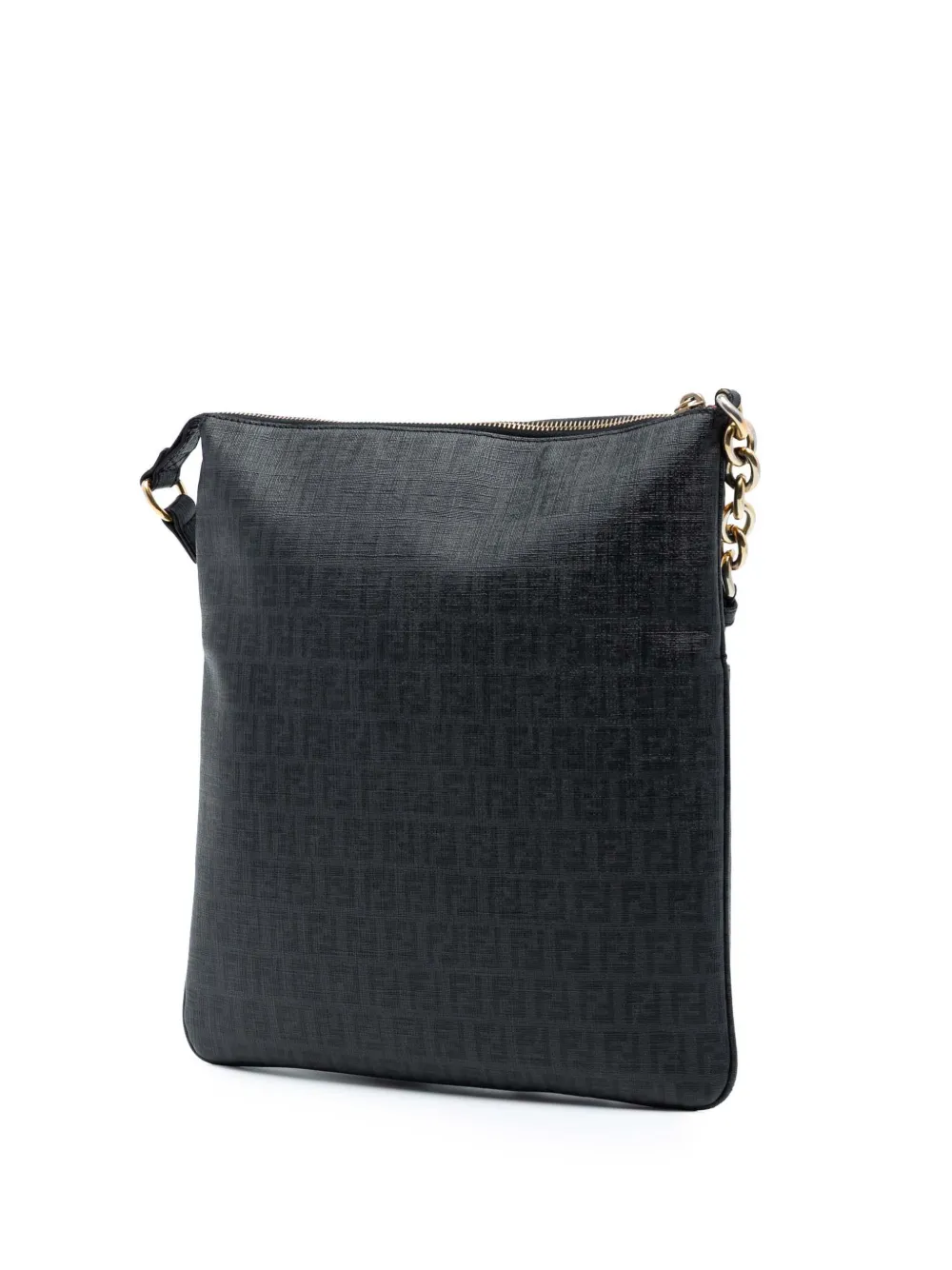 Fendi Pre-owned Bandolera De Lona Revestida Con Motivo Zucchino, Charm Y Cremallera 2000-2010 - Negro 