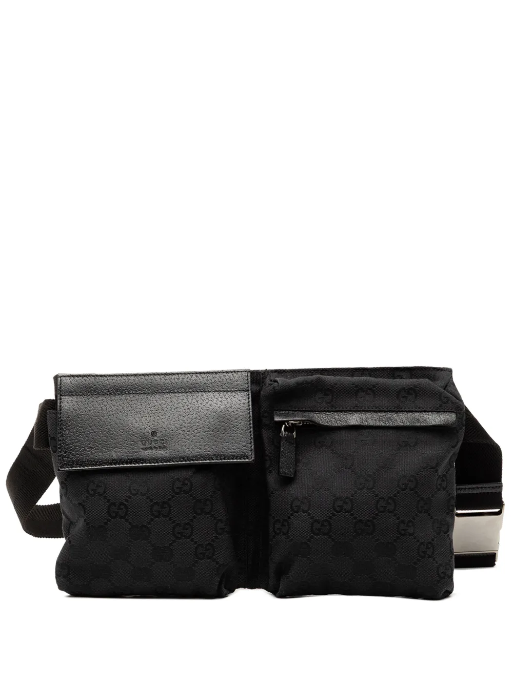 Gucci Pre-Owned 2000-2015 GG Canvas Double Pocket belt bag - Nero