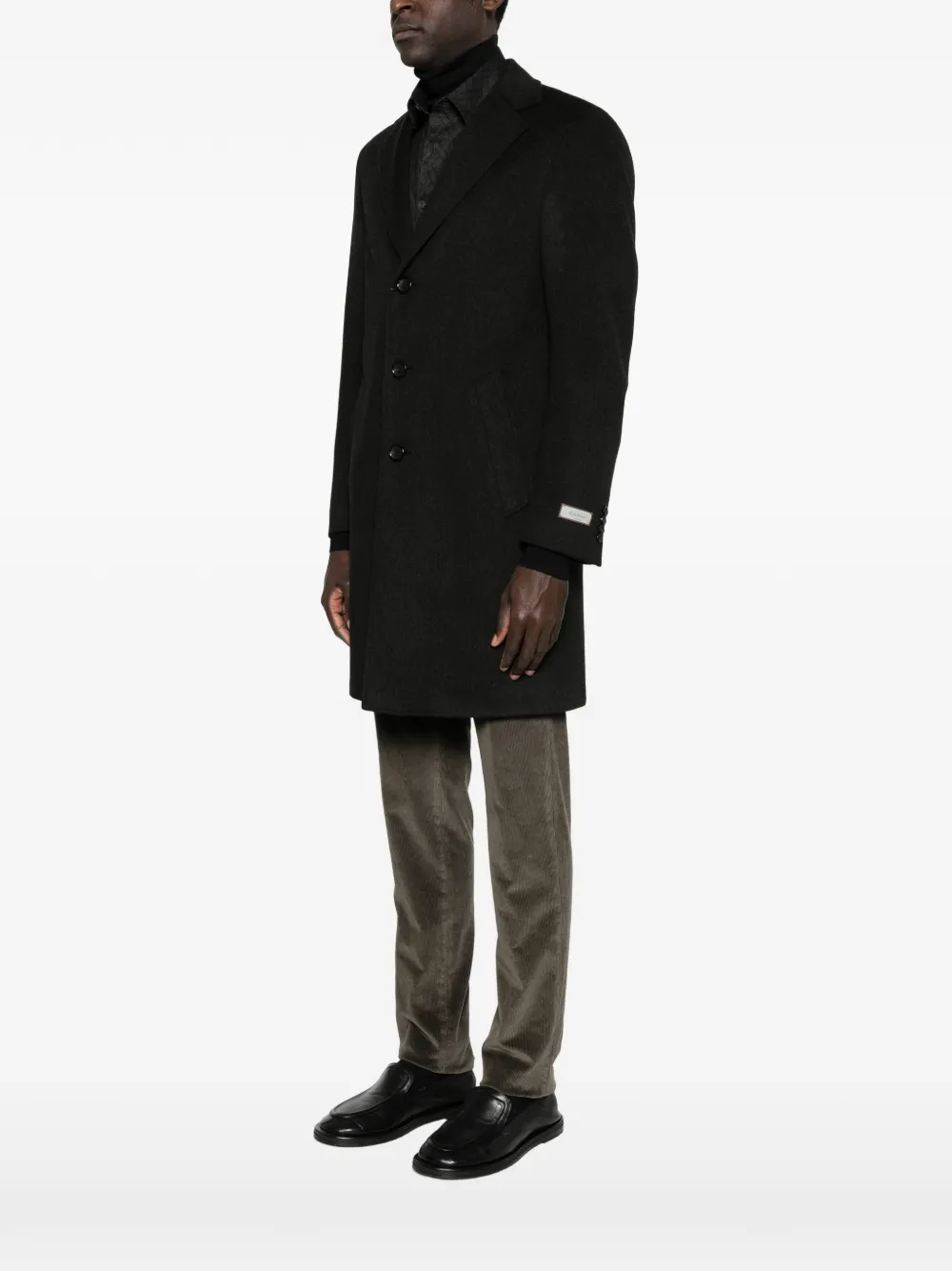  Canali Buttoned Coat - Black 
