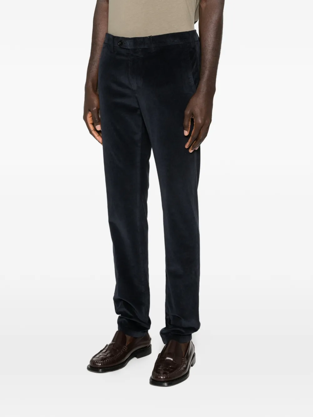 Canali Ribfluwelen broek Blauw