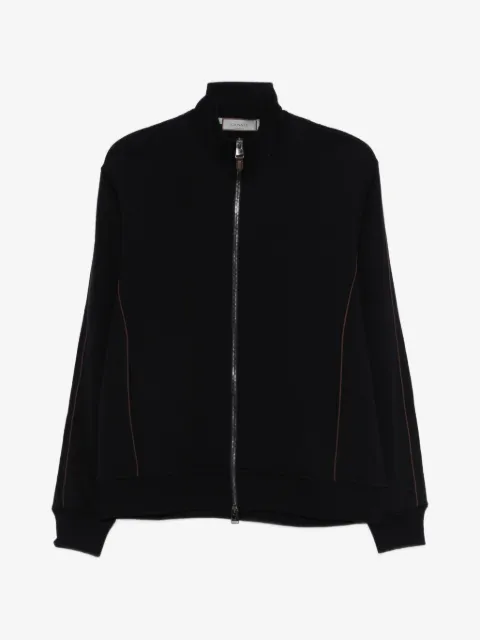 Canali zip trim sweater