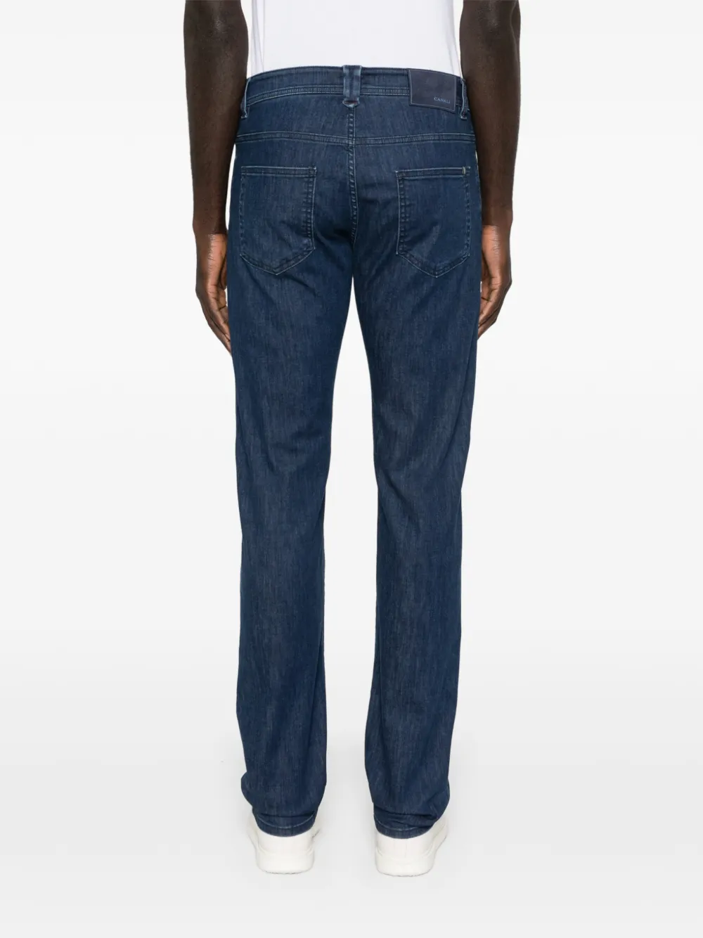 Canali Broek met zak en riemlus Blauw