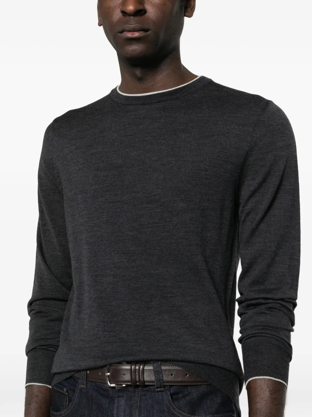 Canali T-shirt met ronde hals Grijs