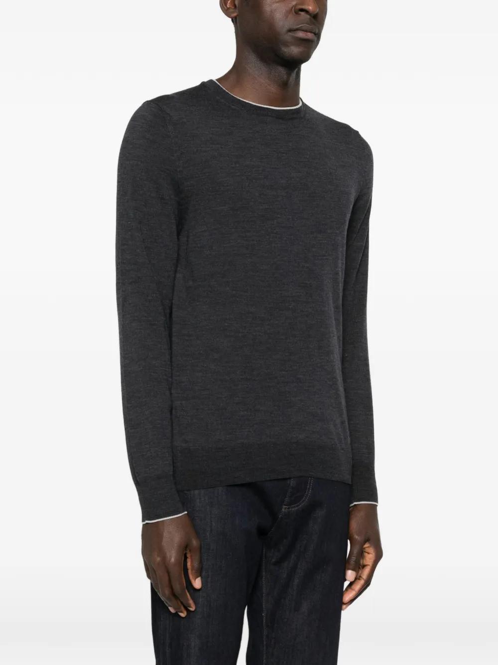 Canali T-shirt met ronde hals Grijs