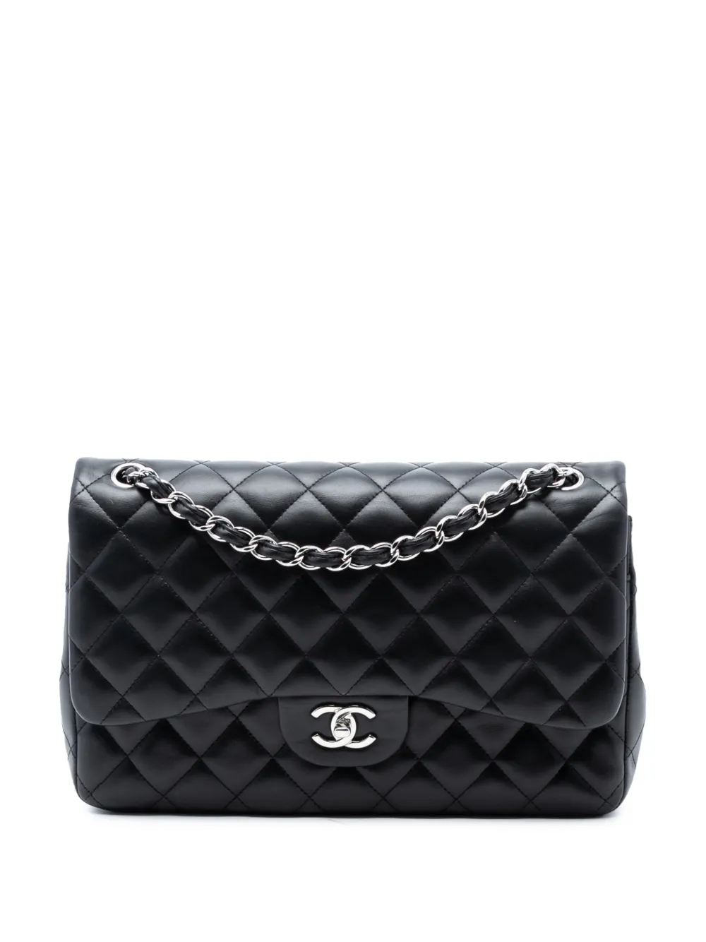 CHANEL Pre-Owned 2010-2011 Jumbo Classic Lambskin Double Flap shoulder bag - Nero