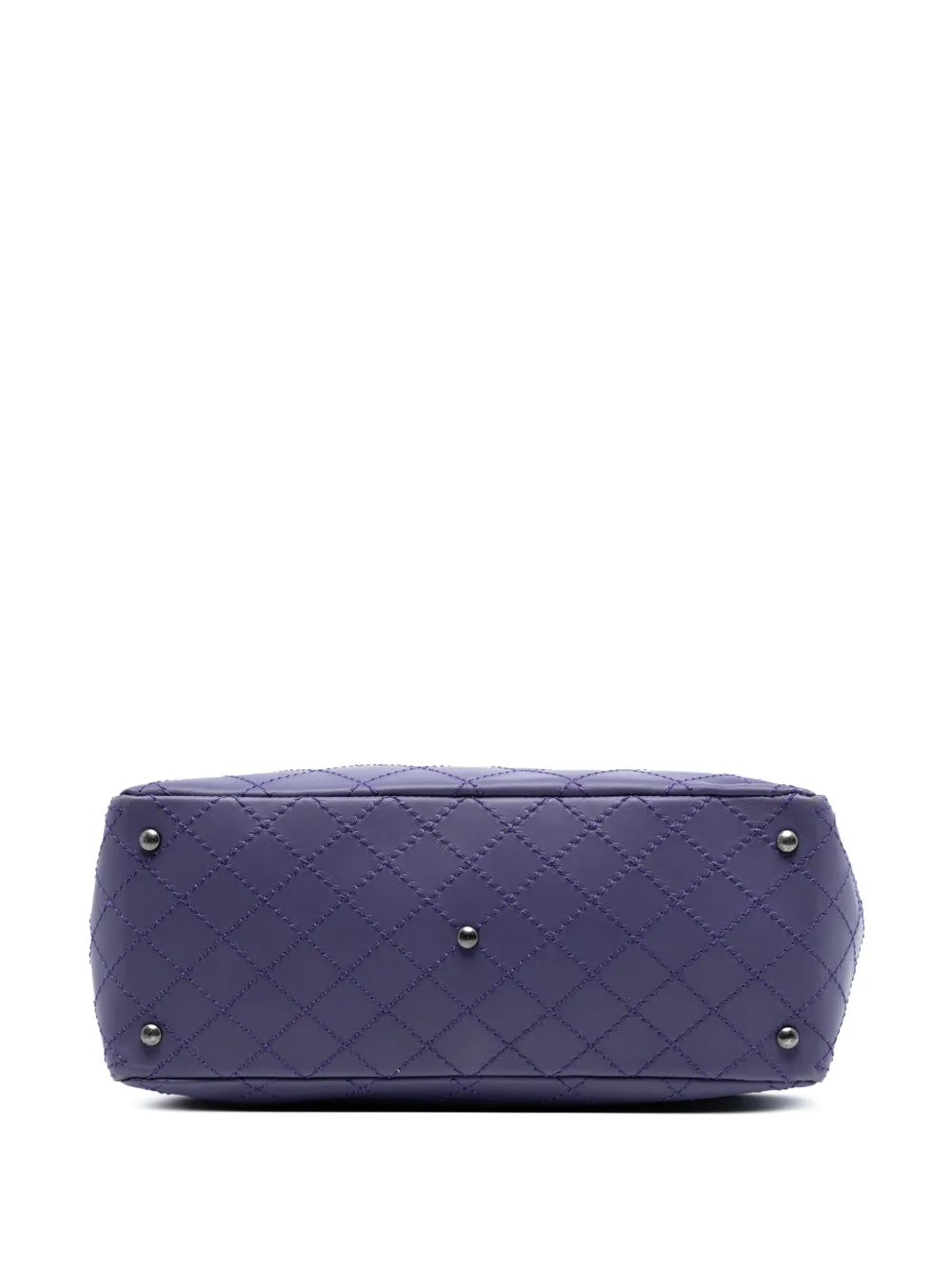 2014-2015 Medium Cc Quilted Calfskin Pocket Tote Satchel