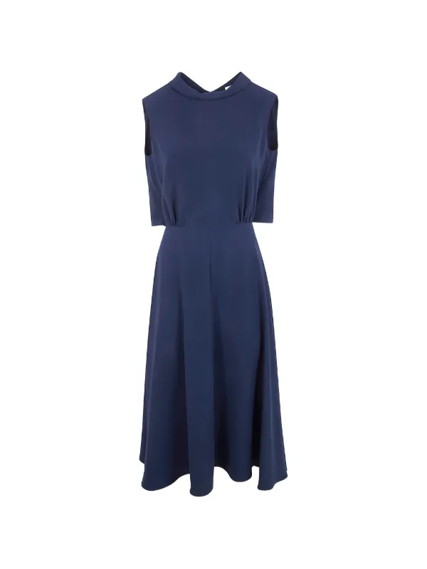 ASPESI Draped-panel Midi Dress in Blue