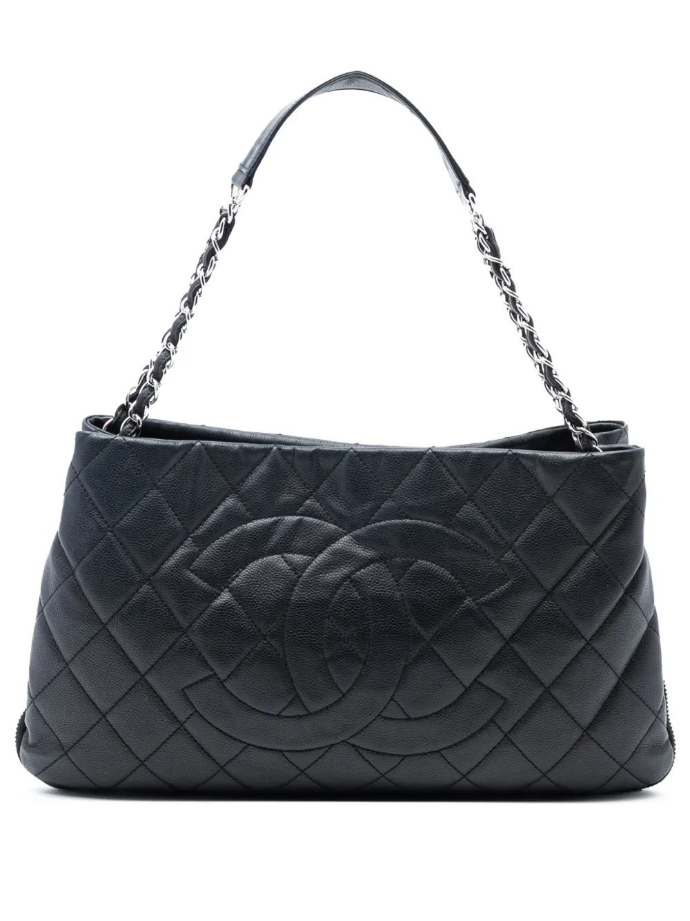 CHANEL Pre-Owned 2011 CC Quilted Caviar Expandable tote bag - Nero