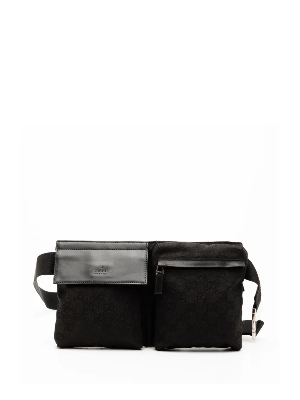 Gucci Pre-Owned 2000-2015 GG Canvas Double Pocket belt bag - Nero