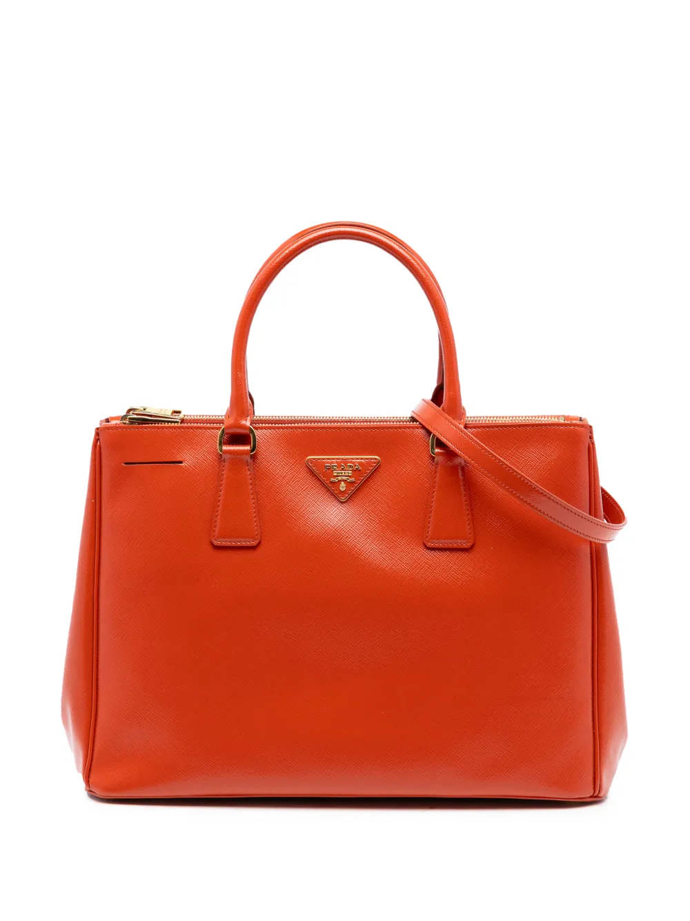 Prada Pre-Owned 2000-2025 Medium Saffiano Vernice Galleria Double Zip satchel - Arancione