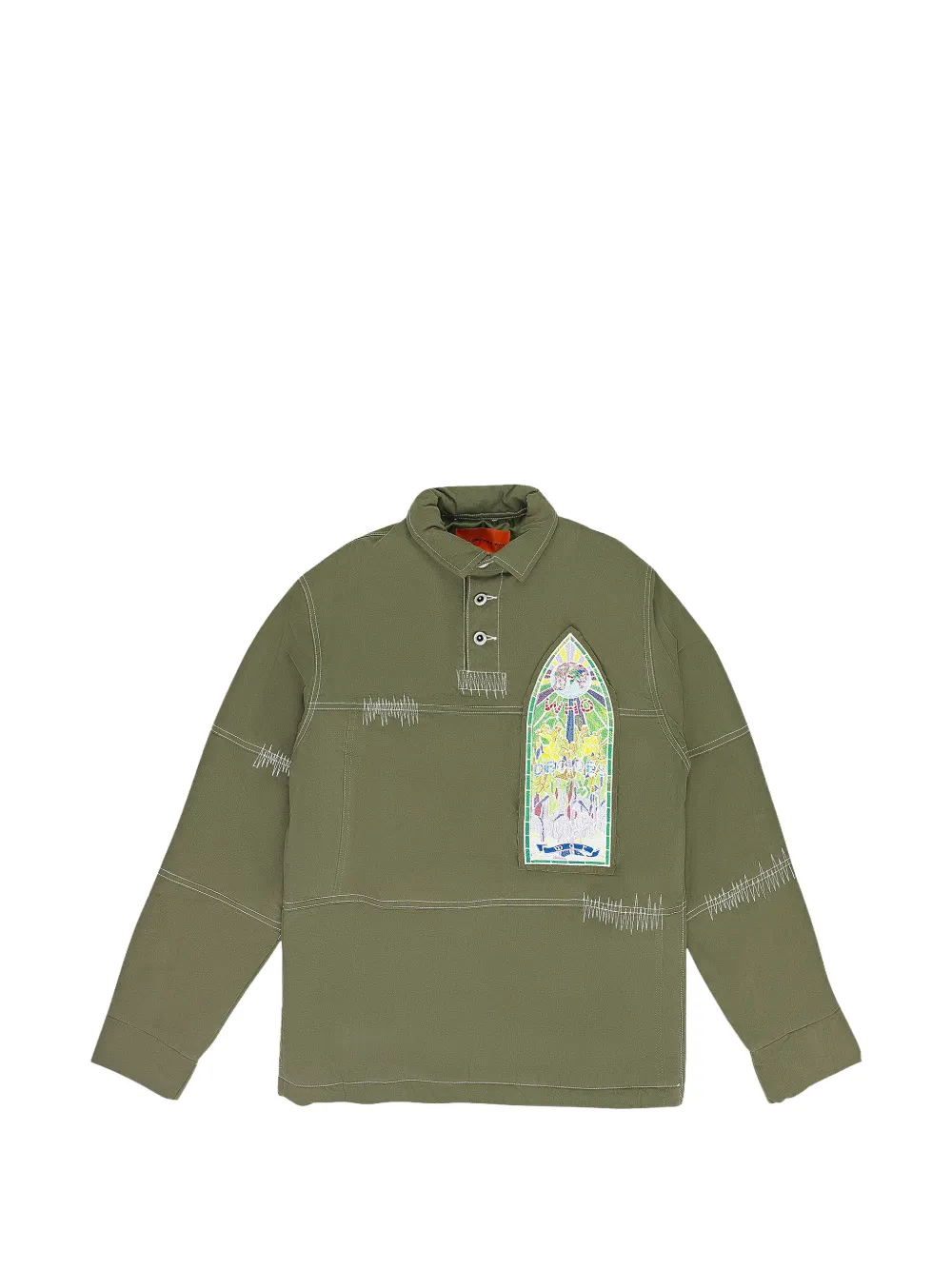 Who Decides War oversized button-down polo shirt - Verde