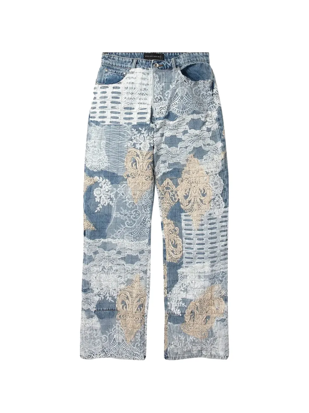 Who Decides War Grid Lace jeans - Blu