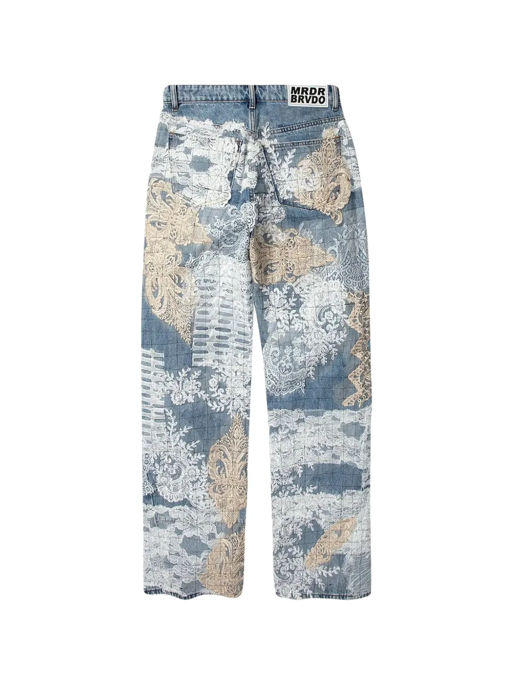  Who Decides War Grid Lace Jeans - Blue 