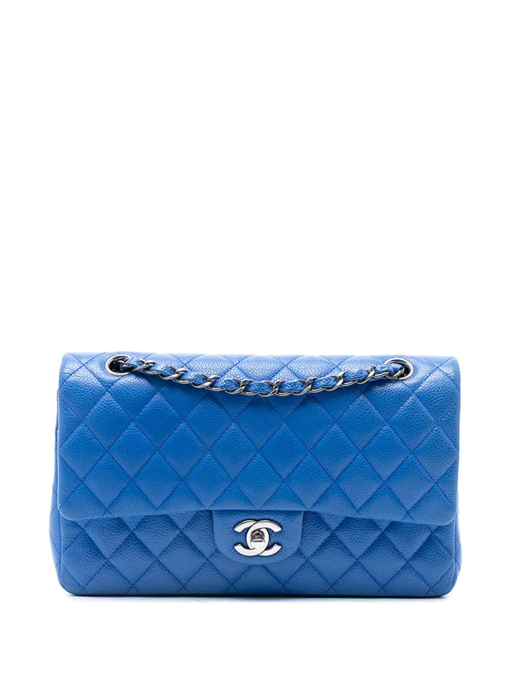 CHANEL Pre-Owned 2016-2017 Medium Classic Caviar Double Flap shoulder bag - Blu