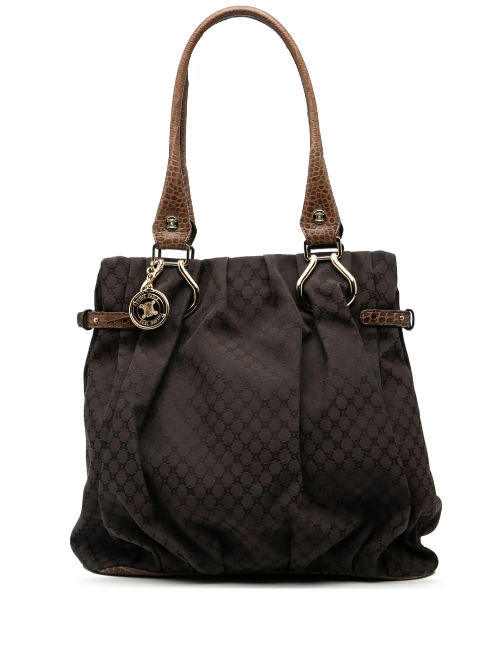 Celine Pre-Owned 2009 Embossed Leather Trimmed Macadam Canvas Vertical tote bag | 褐色 | Image 1