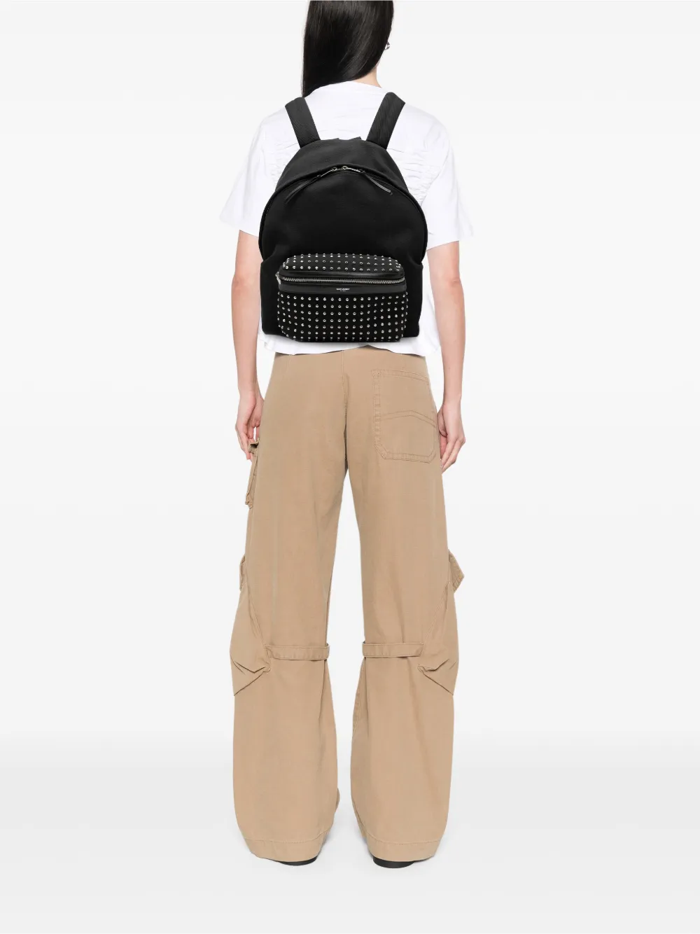 Saint Laurent Pre-Owned 2016 Studded Canvas City backpack | Pre-Owned | Image 2