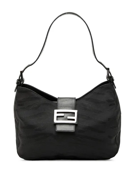 Fendi Pre-Owned 2000-2010 FF Zebra Print Canvas shoulder bag