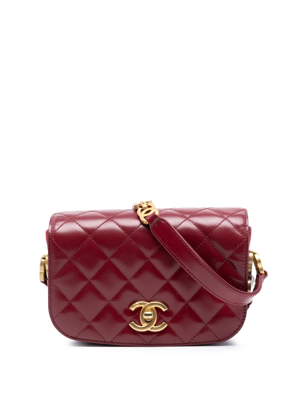CHANEL Pre-Owned 2021-2025 Mini Shiny Calfskin My Sweet CC Flap crossbody bag - Rosso