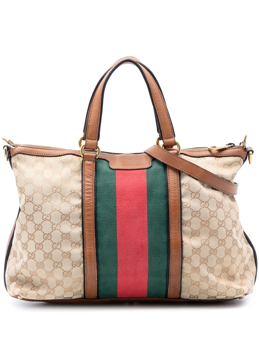 Gucci Pre-Owned 2016-2025 Medium GG Canvas Rania Top Handle Bag satchel - Marrone