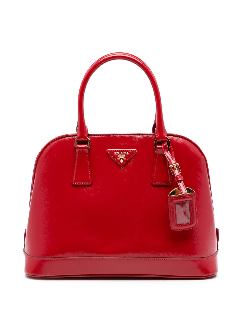 Prada Pre-Owned 2010-2025 Medium Saffiano Vernice Open Promenade satchel - Rosso