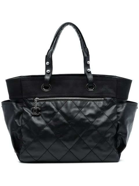 CHANEL Pre-Owned 2006-2008 Large Quilted Coated Canvas Paris Biarritz tote bag