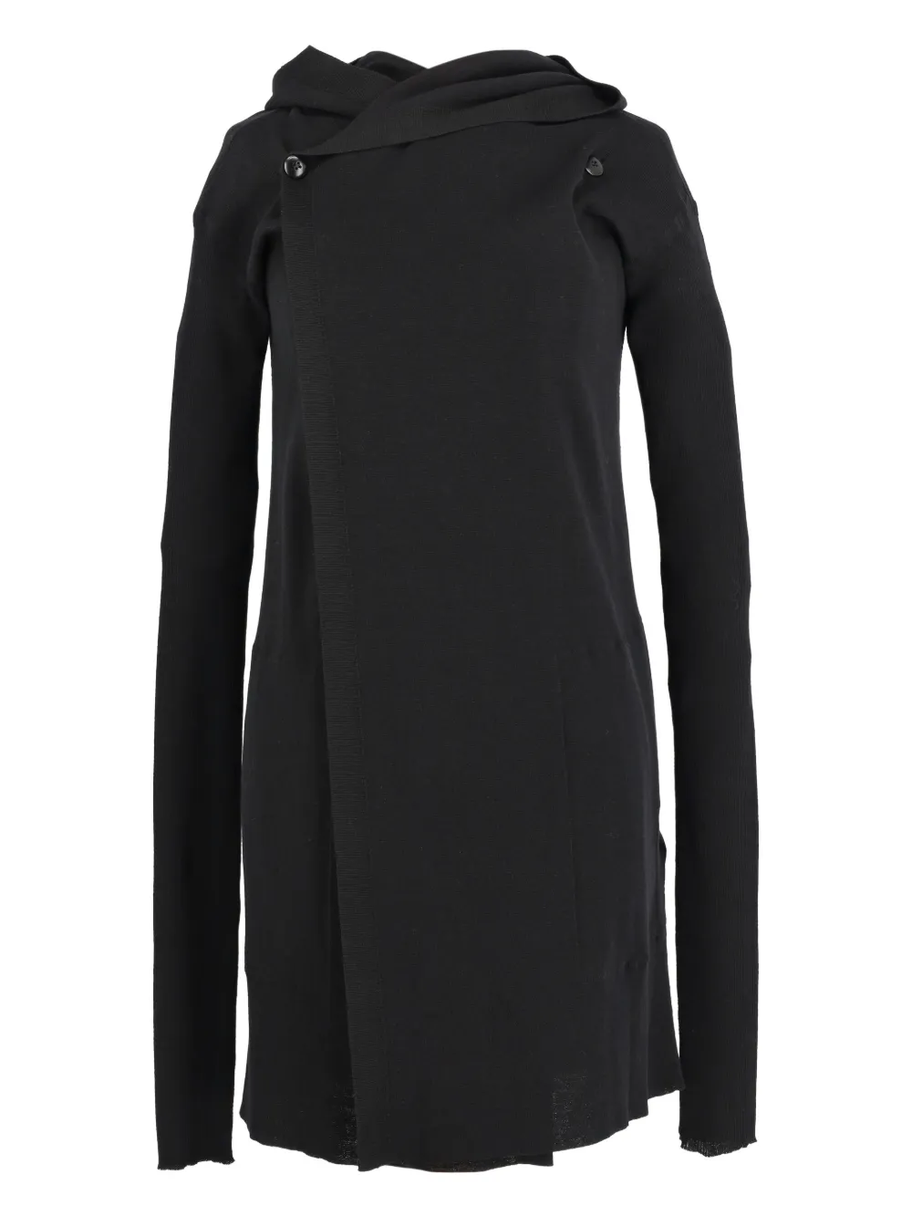 Rick Owens Vintage Faun biker hooded cardigan - Nero