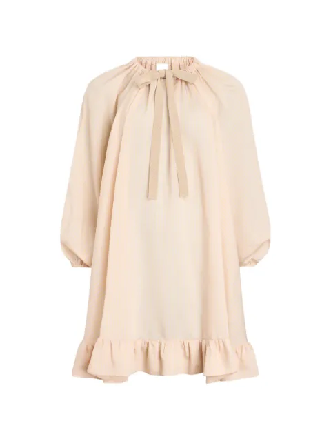 Patou striped-pattern tie-neck mini dress