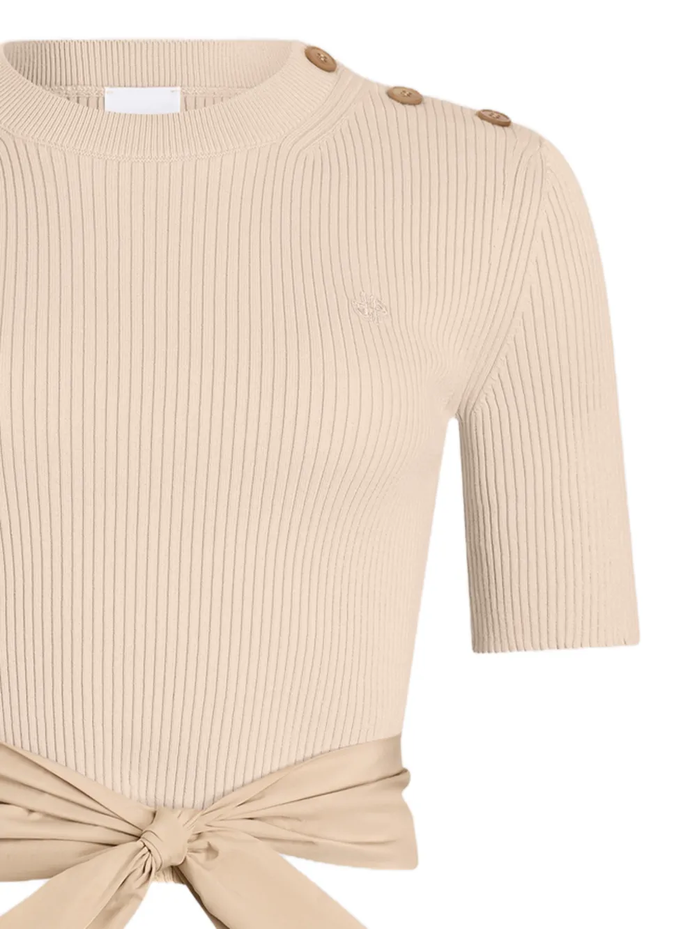 Patou Geknoopt T-shirt met knopen Beige