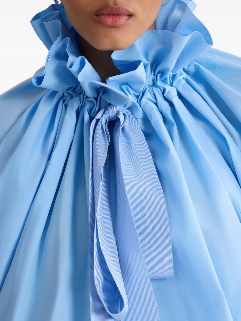 Patou Top met ruches en lint Blauw