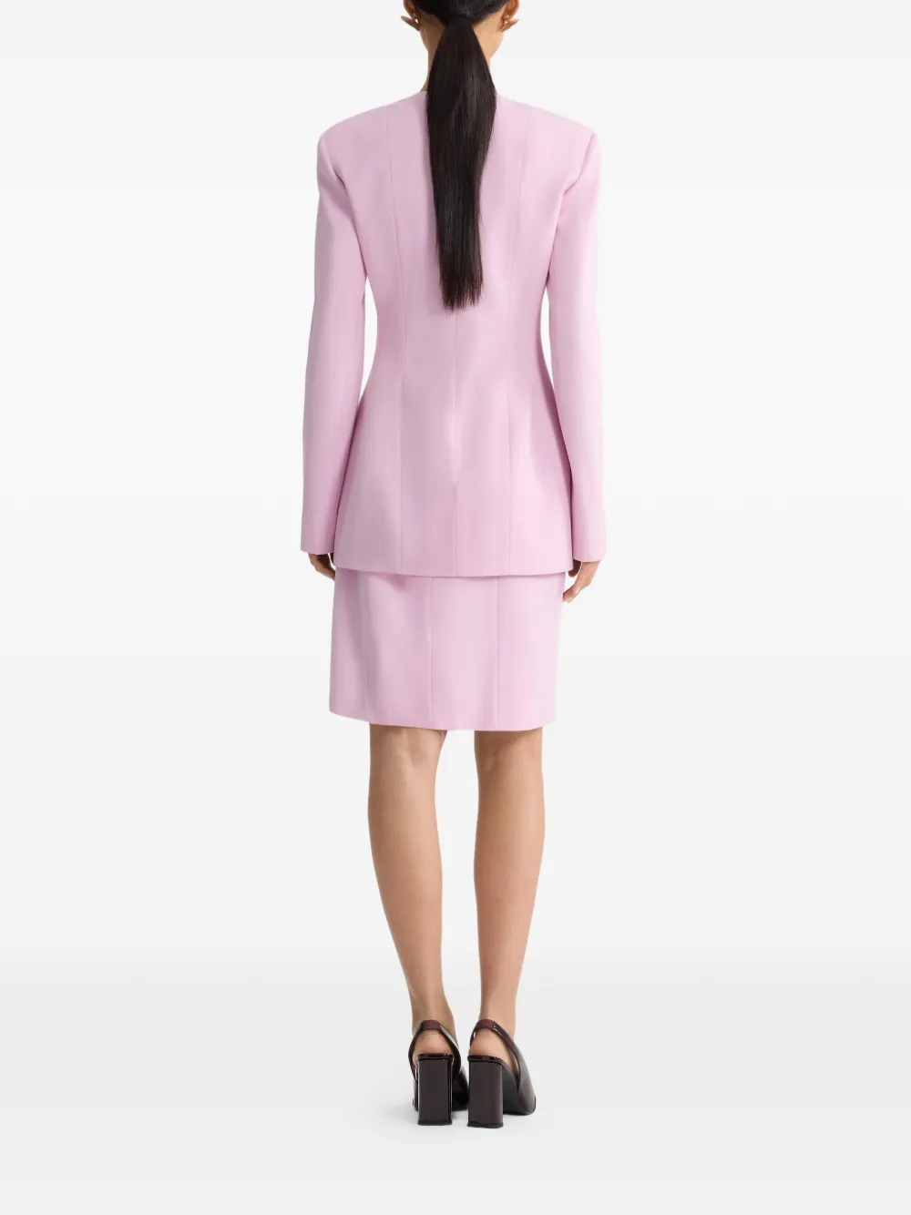  Patou Button-fastening Collarless Jacket - Pink 