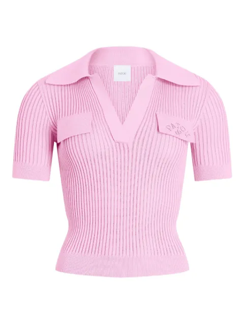 Patou logo-embroidered top