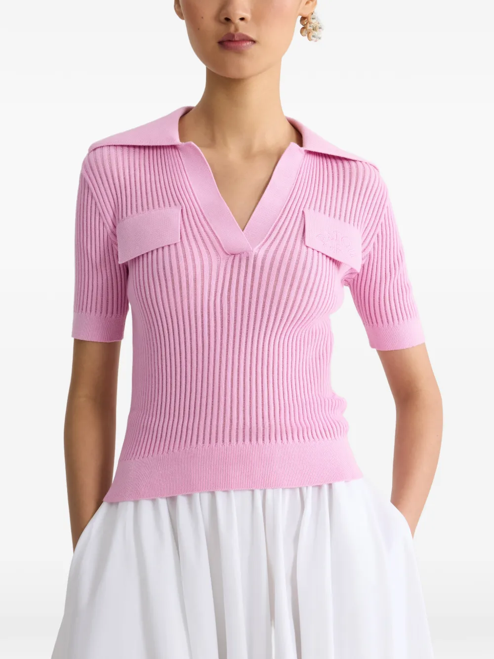 Patou Top met geborduurd logo Roze