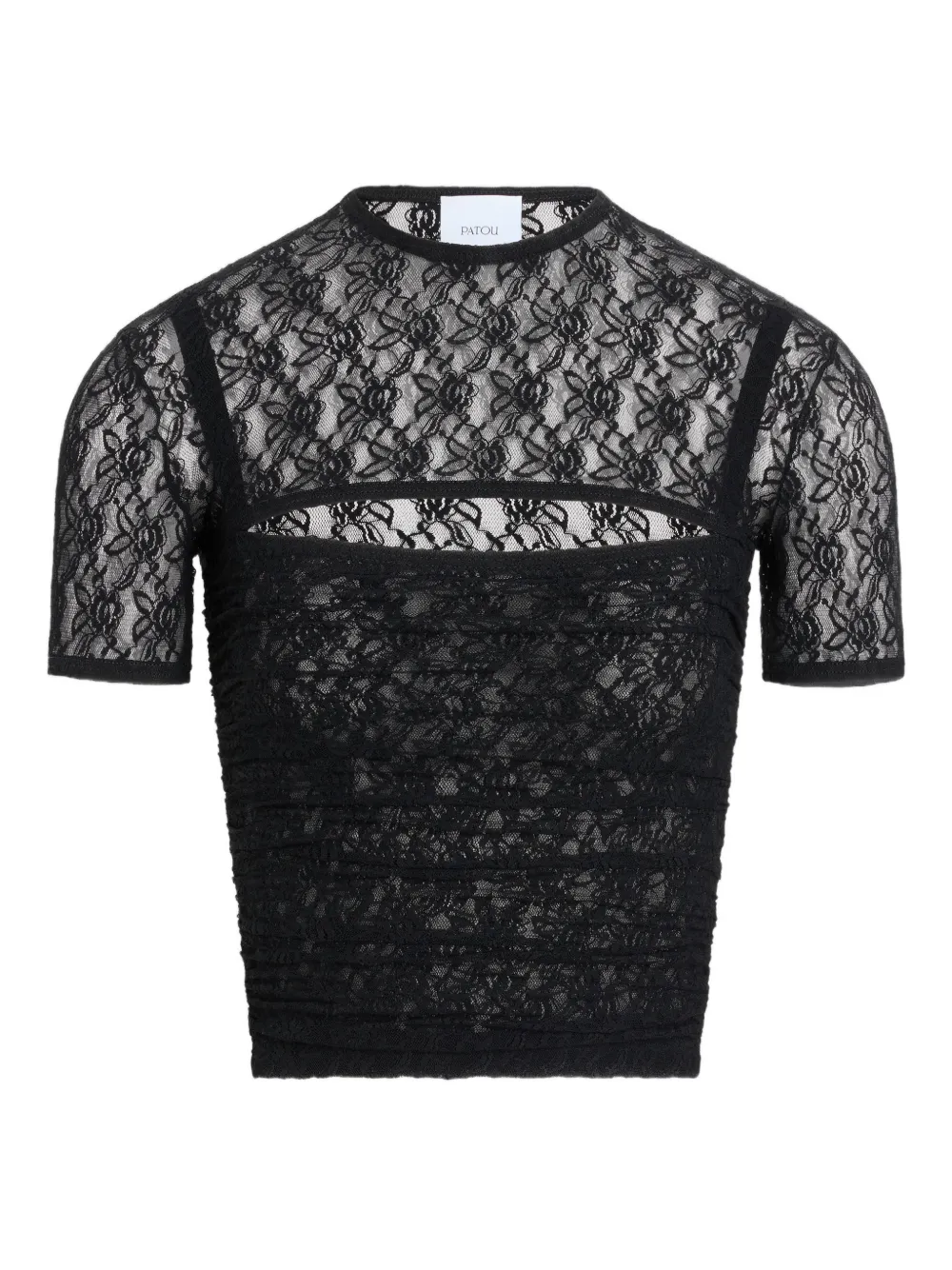 Patou T-shirt in pizzo - Nero