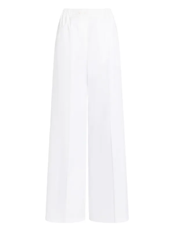 Patou Elasticated-waist Straight Trousers in White