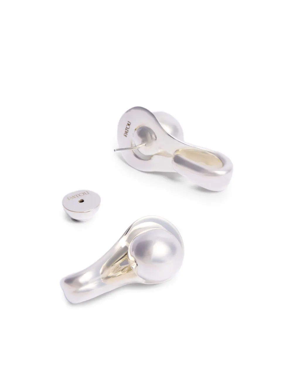  Patou Asymmetric Stud Earrings - Silver 